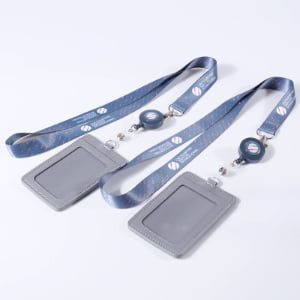 Custom logo lanyard with retractable badge reel for swipe and tap access cards