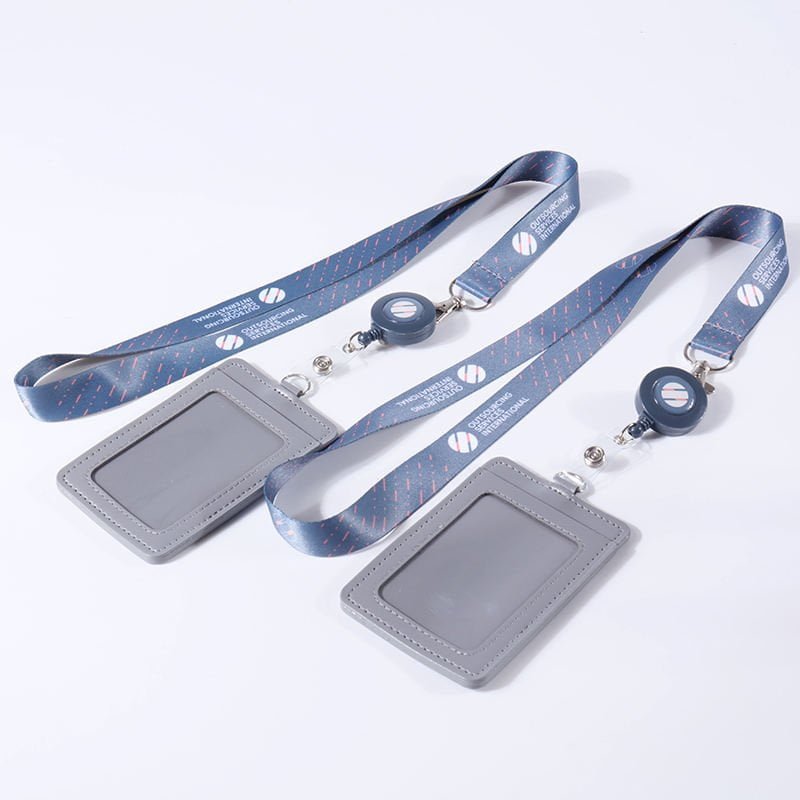 Custom logo lanyard with retractable badge reel for swipe and tap access cards