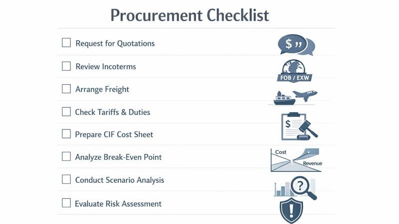Procurement checklist for calculating total landed cost when buying custom lanyards locally or overseas