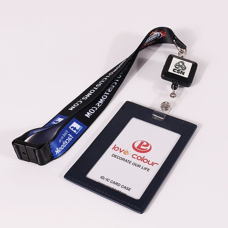 Retractable Badge Holder Set | PU Holder + Badge Reel