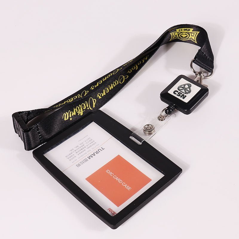 Retractable Badge Holder Set | PU Holder + Badge Reel