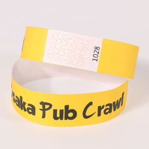 25mm Tyvek wristband roll with custom text logo QR code barcodes