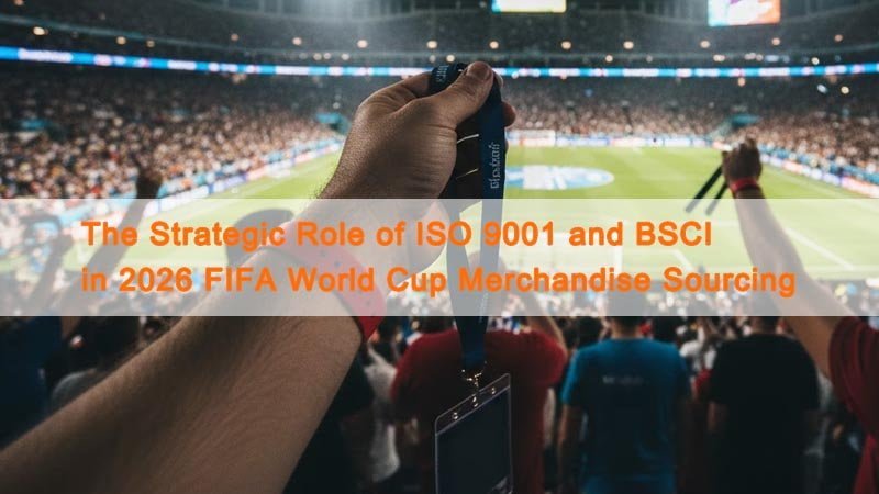 Fans at a stadium holding event lanyards and wristbands, representing high-volume merchandise demand