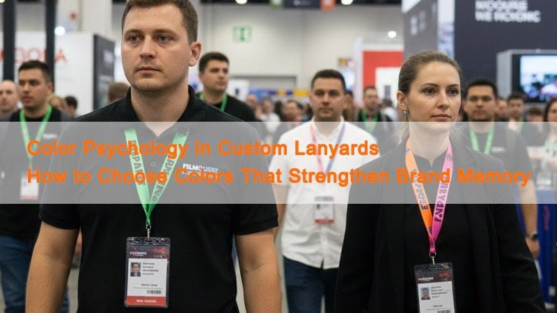 Custom lanyard color psychology guide cover with visible, photo-ready lanyard colors and clear logo contrast