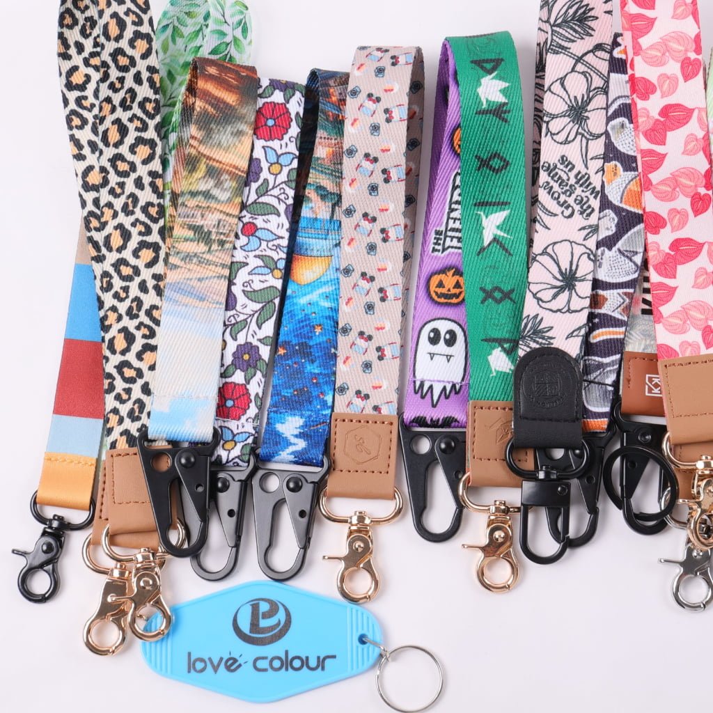 Custom fashion short straps with heat transfer logo and PU leather connector with hook