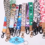 Custom fashion short straps with heat transfer logo and PU leather connector with hook