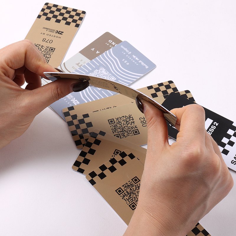 Custom PVC event badge sizes 54x95mm and 54x125mm with 0.76mm and 1mm thickness