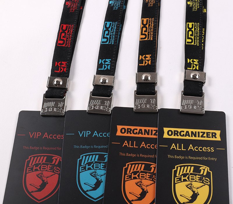 Custom VIP media staff sponsor and guest PVC event badges with lanyards