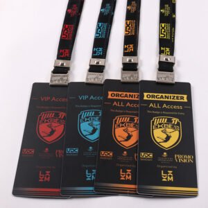 VIP organizer and access control lanyards with custom PVC event badges