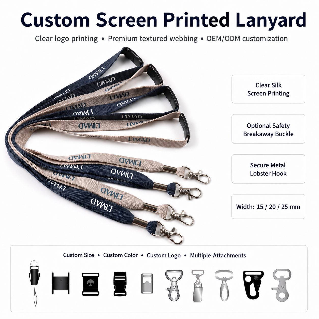 lanyard hooks with different metal thickness and weight showing quality and price differences