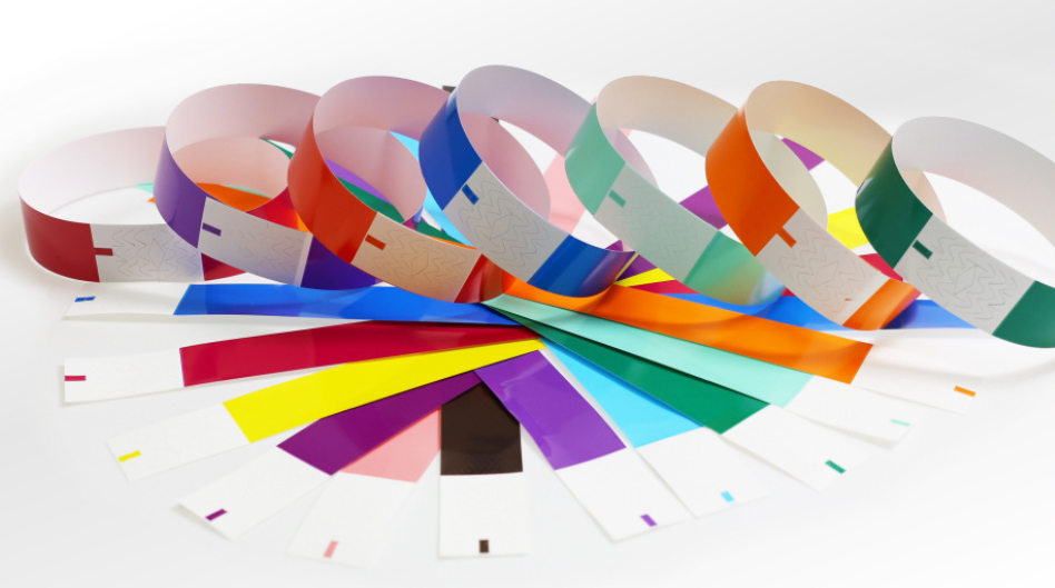 Ready stock plain Tyvek wristbands in multiple colors