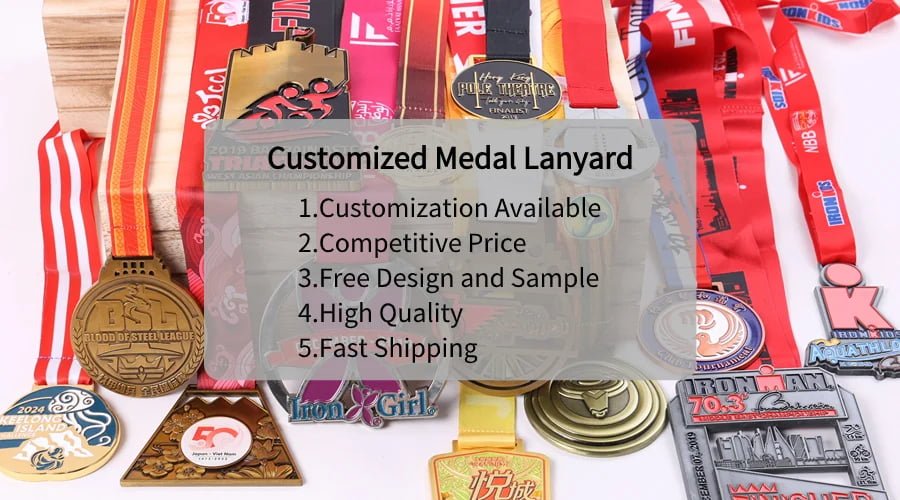 custom medal ribbon lanyards & medals