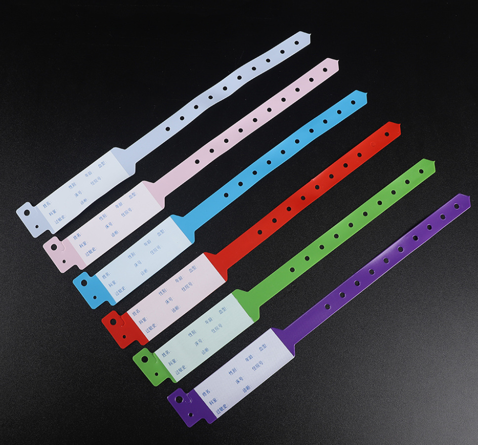 Disposable hospital identification wristbands for adults children and infants