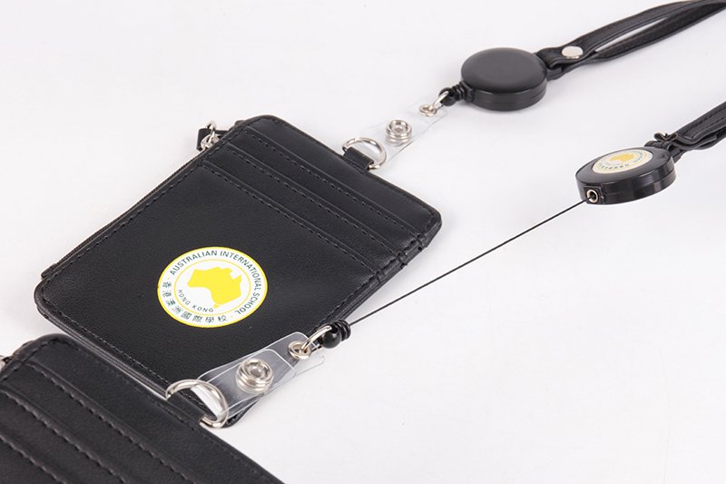 professional pu leather card holder for office id cards and event badges