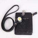 custom pu leather card holder with zipper pocket and multiple card slots