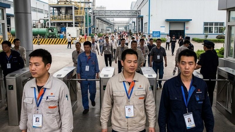 Custom lanyards with ID badges supporting workplace security and visitor identification