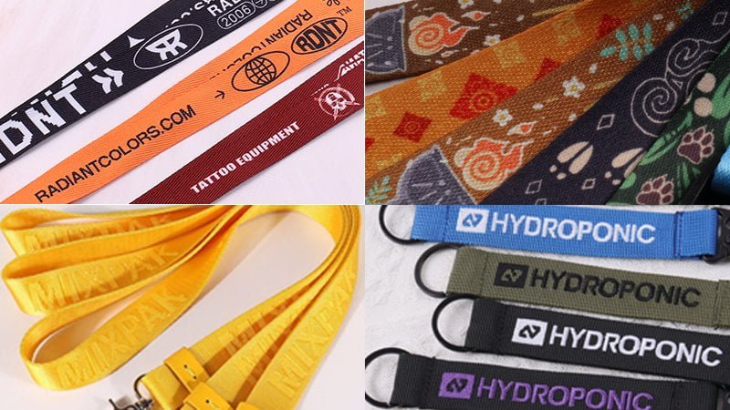 custom logo lanyards showing premium weaving, printing, and finishing quality