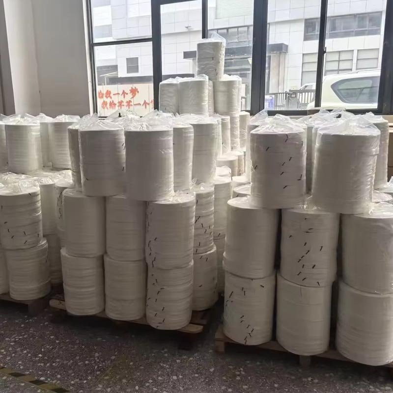 Custom white satin ribbon with silk screen logo printing for packaging