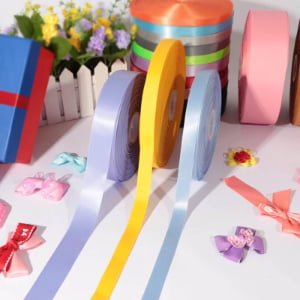 Premium solid color polyester satin ribbon roll for gift wrapping and decoration