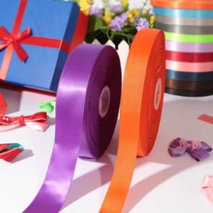 Elegant solid color satin ribbon for luxury gift packaging and decoration
