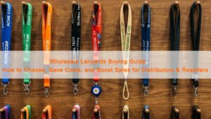 A variety of custom lanyards in different materials and colors, showcasing the versatility for wholesale distributors and resellers.