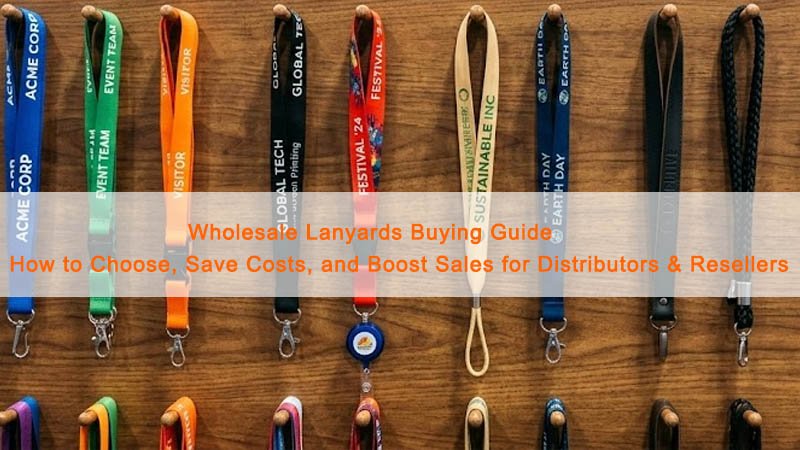 A variety of custom lanyards in different materials and colors, showcasing the versatility for wholesale distributors and resellers.