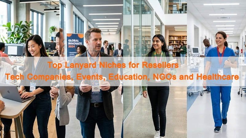 custom lanyards used in tech companies events schools NGOs and healthcare industries