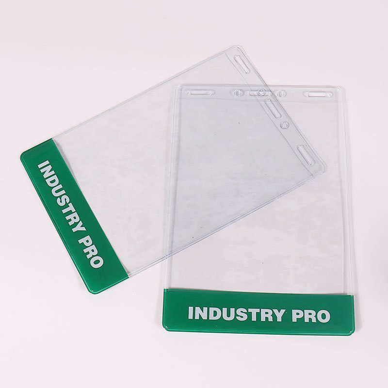 transparent pvc badge holder vertical style for event and exhibition use