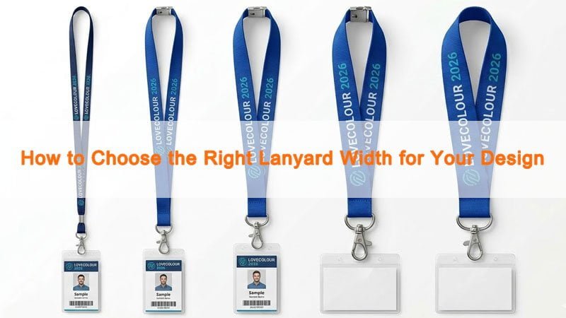custom lanyards in different widths for design and logo comparison