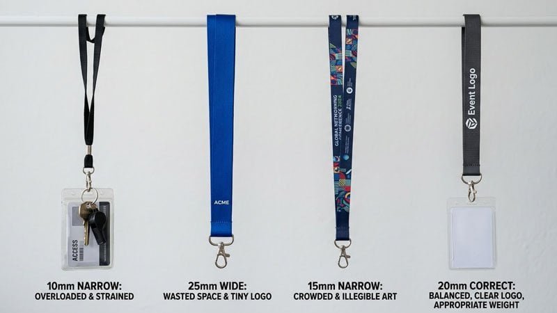 common mistakes when selecting lanyard width for badges logos and accessories