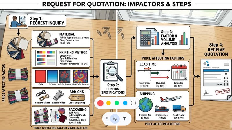 Key factors that affect custom wristband cost including material printing packaging and shipping