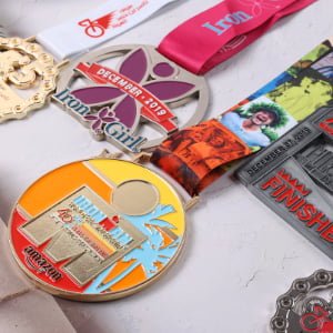 Custom sports medal with lanyard made from durable electroplated metal MOQ 10pcs