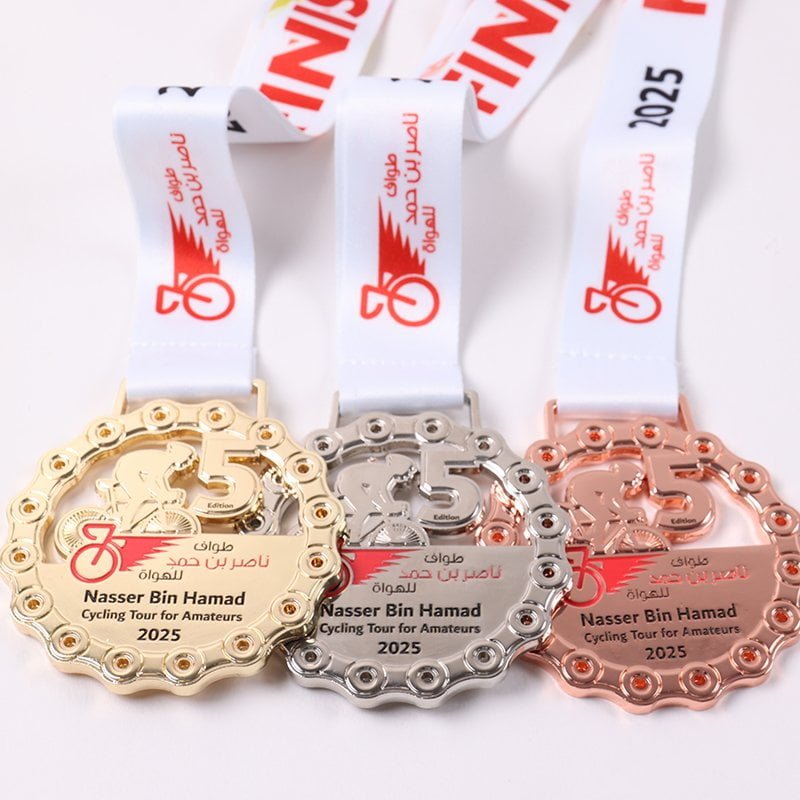 Custom electroplated medal with lanyard for events, tournaments, and recognition awards