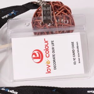 Custom PVC soft hotel key card holder clear transparent design