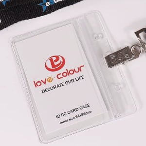 Soft PVC hotel key card holder for access cards and ID badges