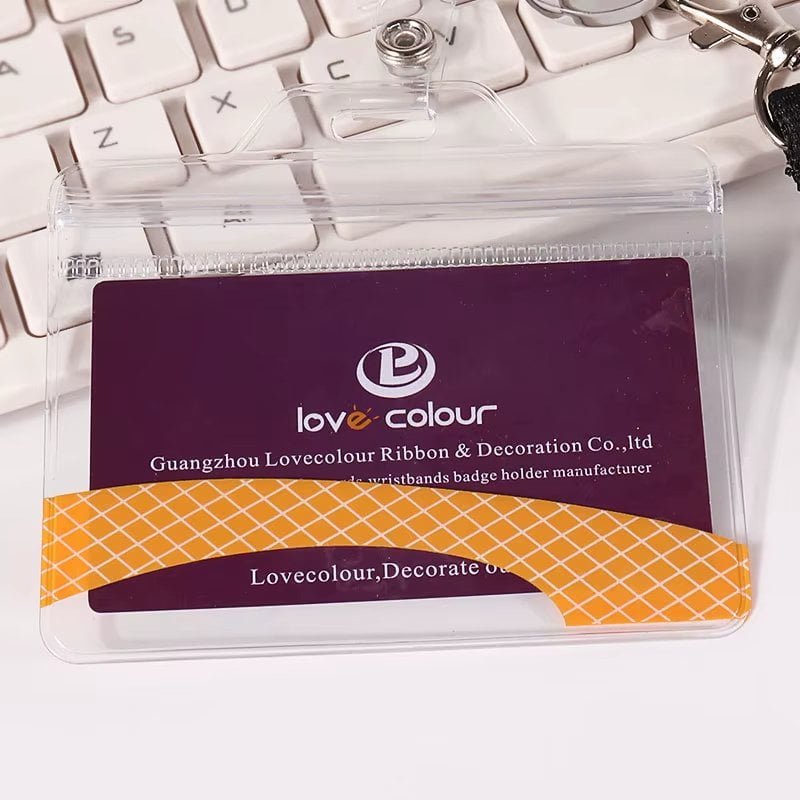 Clear PVC card holder for hotel room key cards