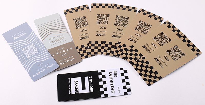 Variable data PVC ID cards with unique QR codes, names and serial numbers