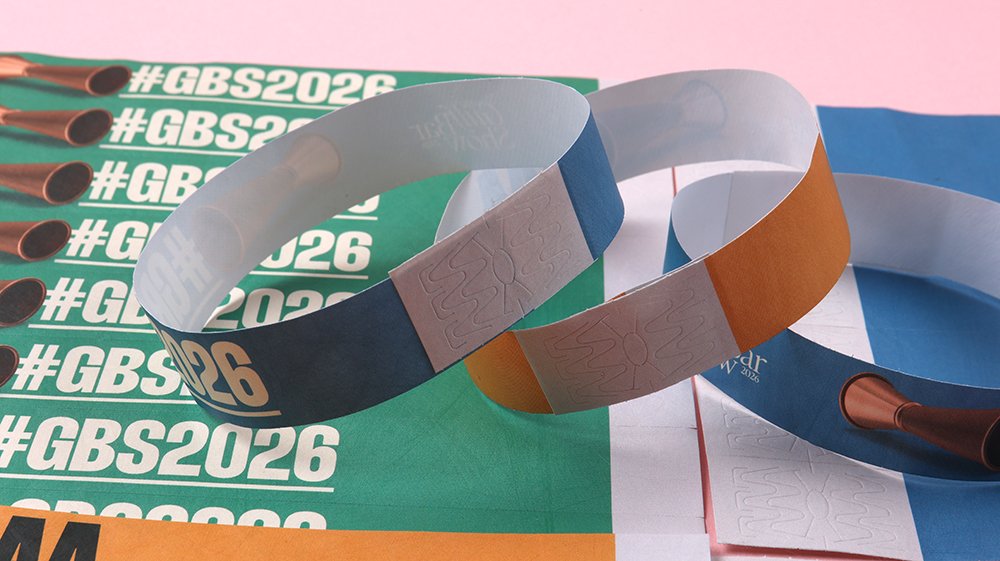 Custom printed Tyvek wristbands for events with logo and multiple color options