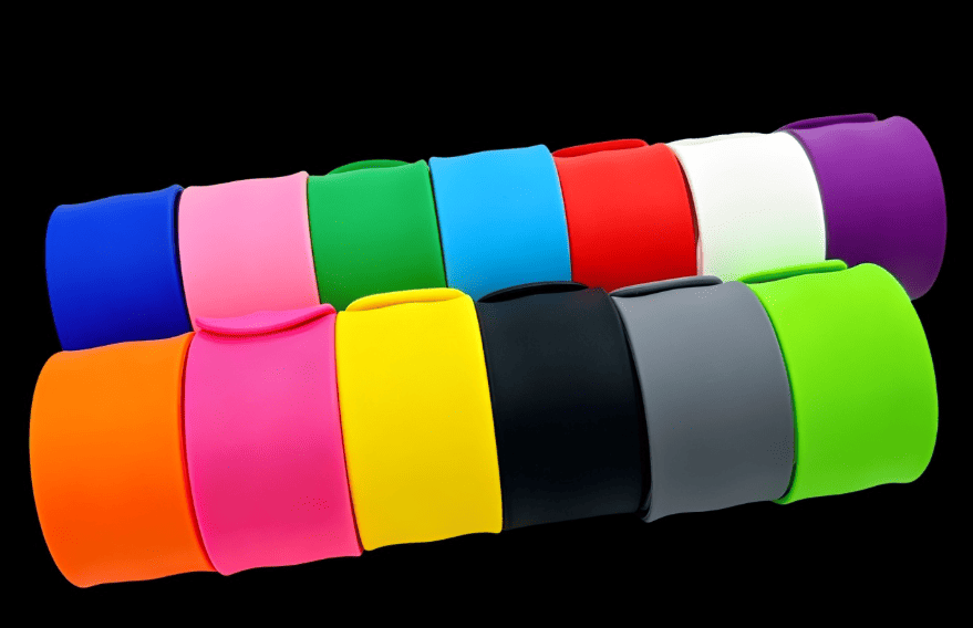 ready stock colors for custom silicone slap bracelets