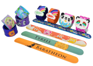custom shaped silicone slap bracelets with molded 3D textures