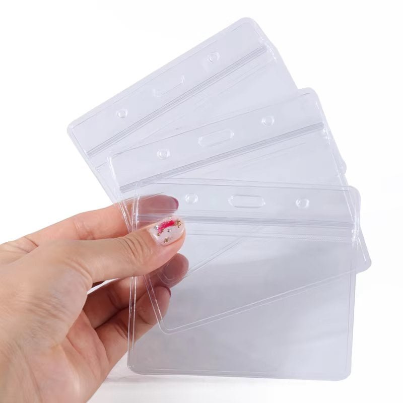 Clear PVC card holder for hotel room key cards