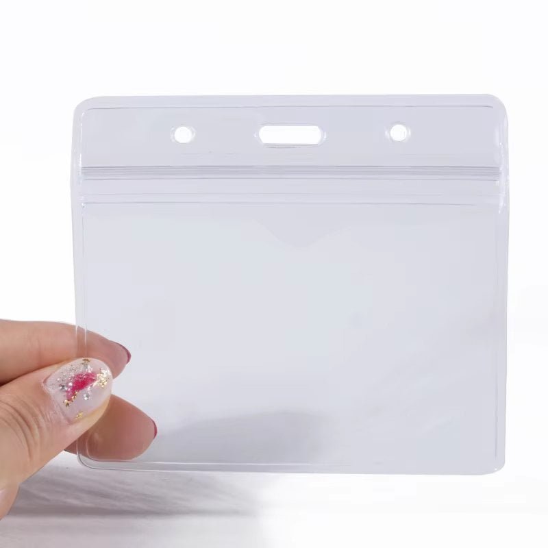 Custom flexible PVC badge holder for hotel and office cards