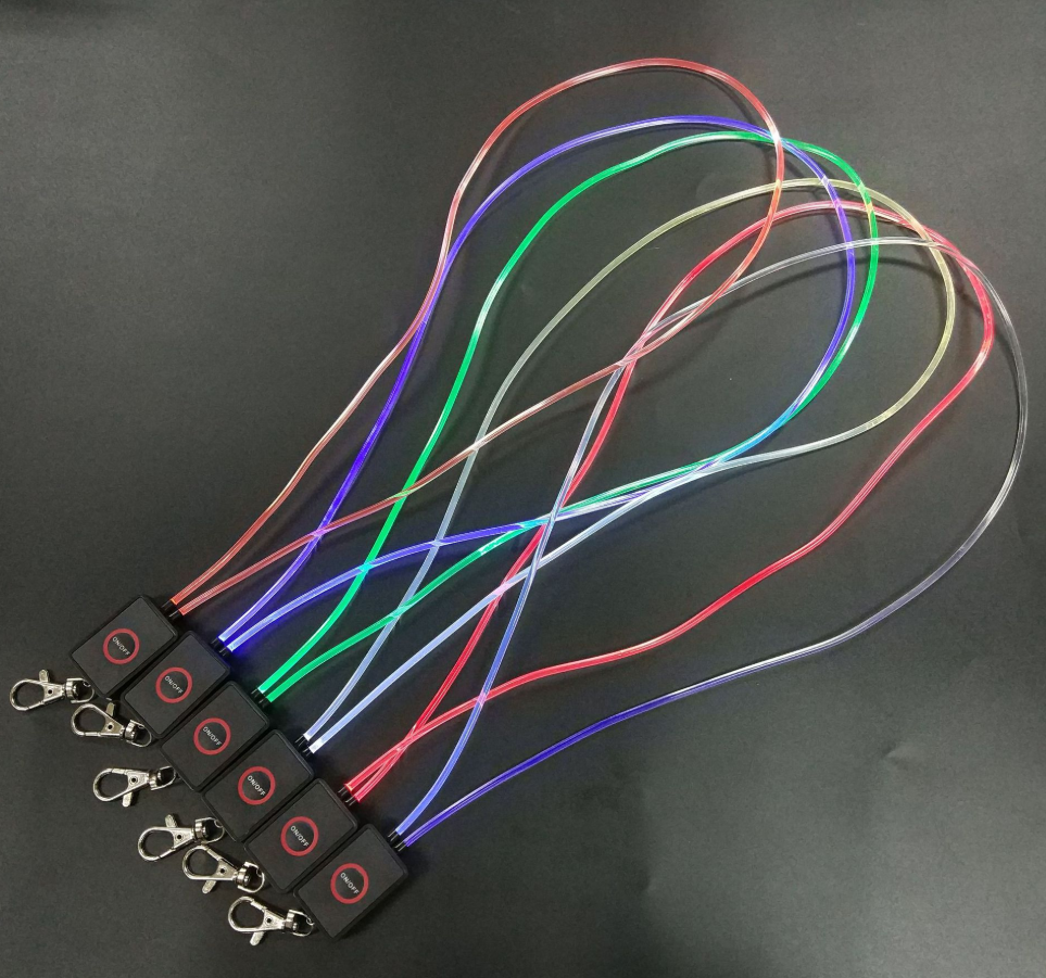 Sound activated LED lanyards with music reactive lighting for concerts and festivals