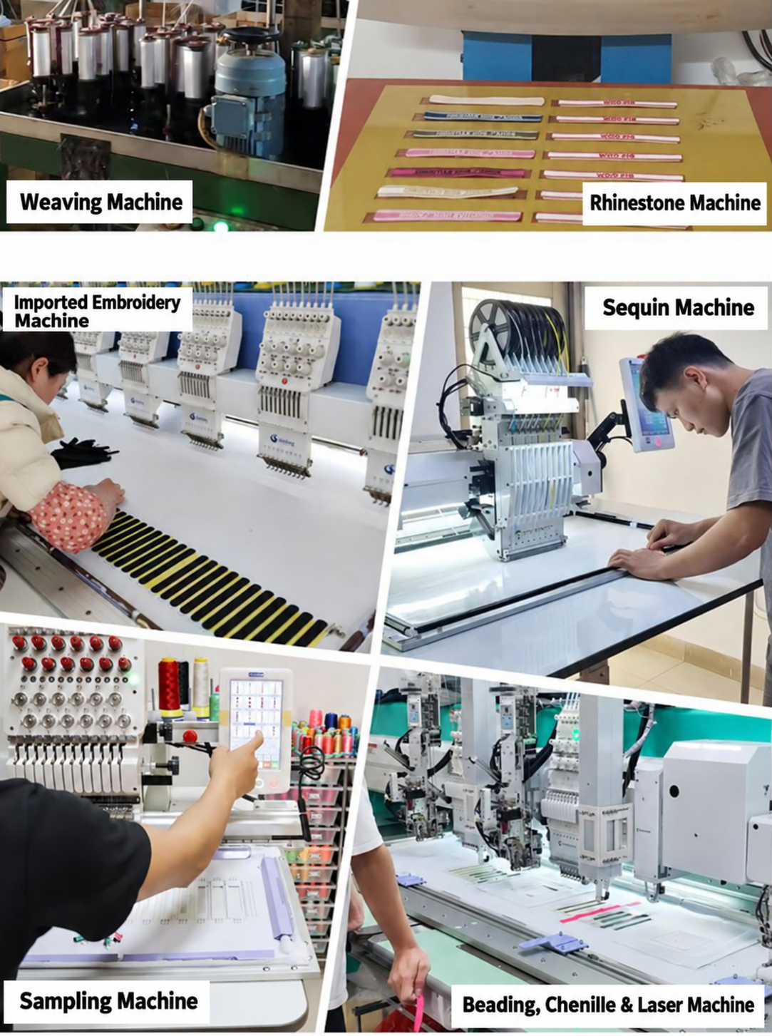 Custom embroidered bracelet production, stock storage, quality inspection and packing