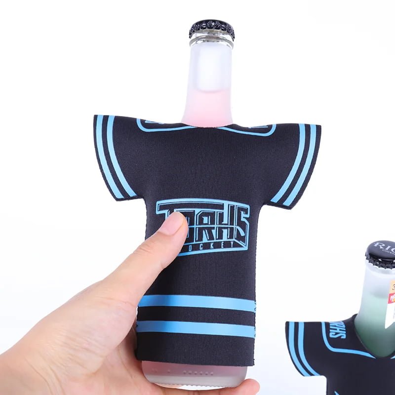 Collapsible Sports T-Shirt Beer Cooler | Neoprene Folding Bottle Sleeve