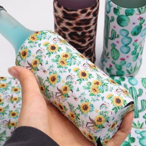 Slim can koozie with snug fit for modern beverage branding