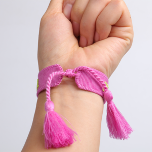 custom logo embroidered wristbands with colorful woven patterns