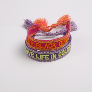 custom festival wristbands with raised embroidery details