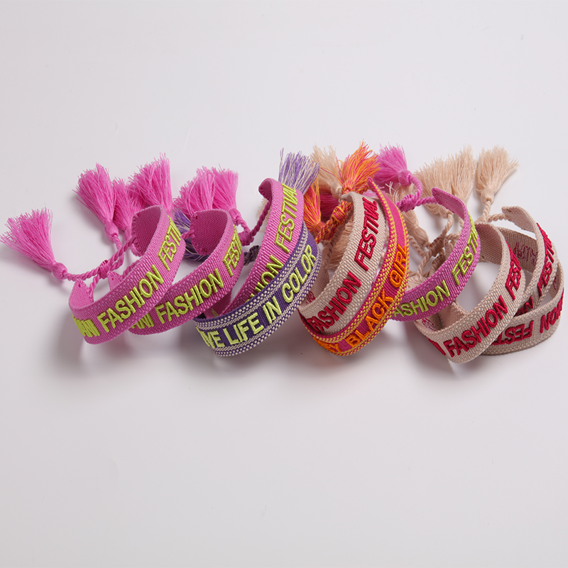 polyester embroidered wristbands for tourism souvenir programs