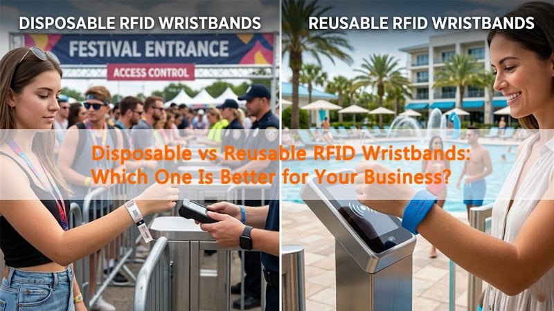 Comparison of disposable and reusable RFID wristbands for events, resorts, and access control